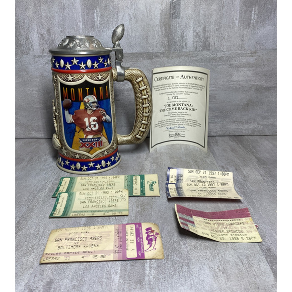 Vintage San Francisco 49ers Memorabilia Joe Montana Super Bowl XXIII NFL Footbal